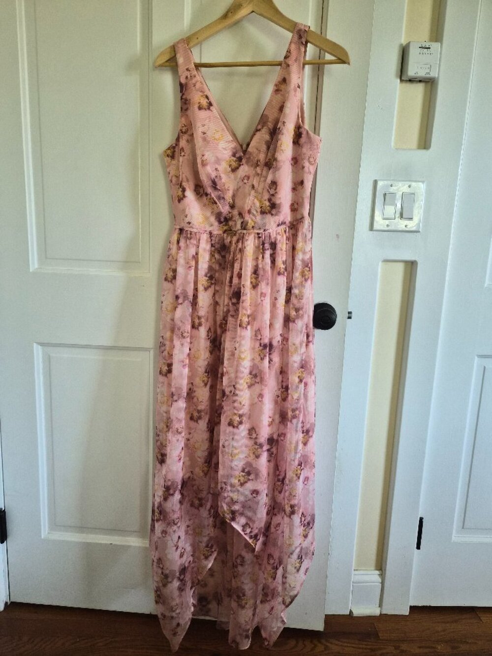 Hi-low floral maxi dress